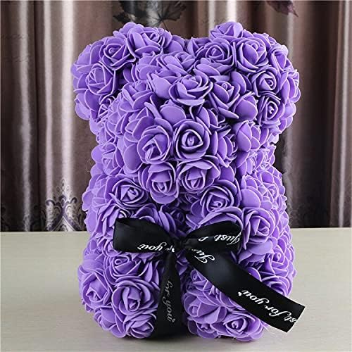 Artificial and Dried Flower 23Cm Foam Bear of Roses Bear Rose Flower Artificial Year Gifts for Women ValentinesHome Wedding Festival DIYbox - ( Color: White )