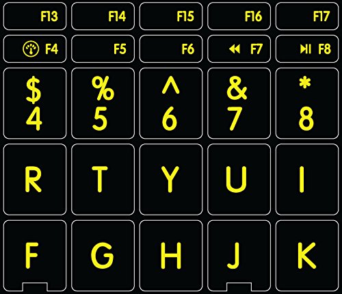 Pegatinas fluorescentes para teclado en inglés US miniatura 2