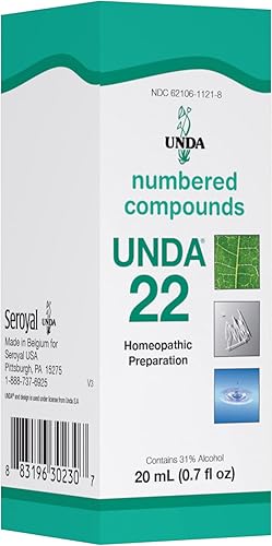 UNDA 22 compuestos numerados | Preparación homeopática | 0.7 fl. oz.