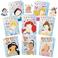 Princess Stickers-16 Sheets Make a Face DIY Princess Stickers Art Craft for Kid- Make Your Own Personalized Stickers Birthday Party Supplies Favors Bag Stuffing Gift Pinata Fillers Lucky Dip Prizes