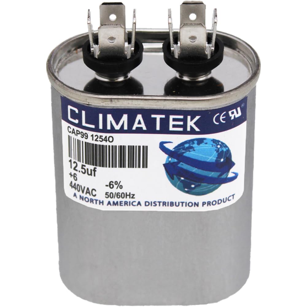 ClimaTek 75 + 10 MFD 370/440 Volt Dual Run Round Capacitor CAP99-7514R | 75/10 VAC
