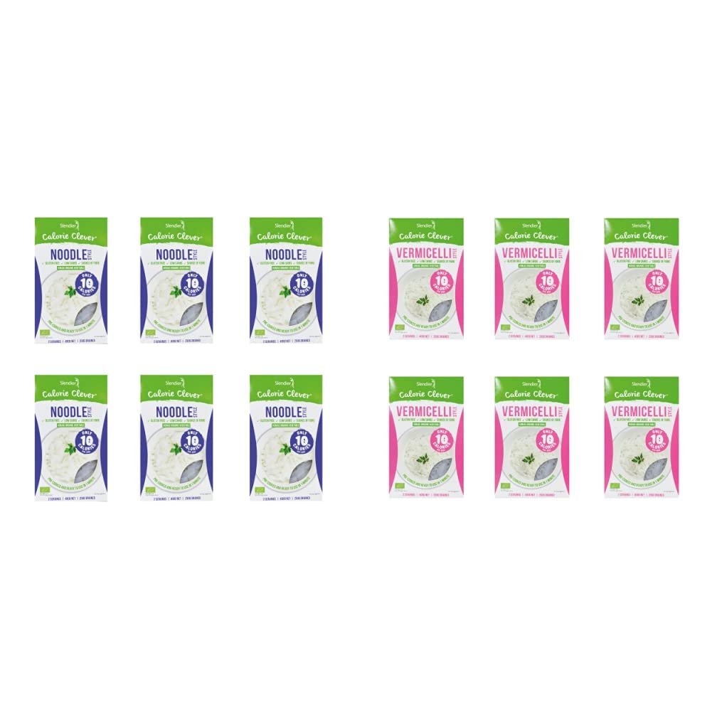 6x Slendier Bio Konjac Fideos 400g & 6x Bio Konjac Cabello de ángel 400g