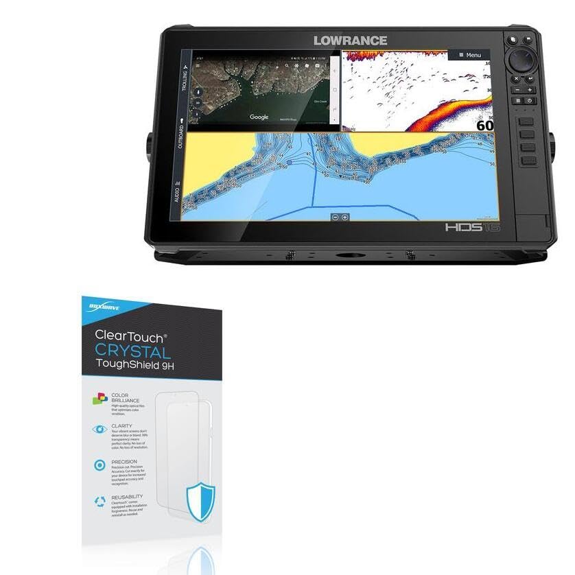BoxWave Screen Protector Compatible with Lowrance HDS Carbon 16 - ClearTouch Crystal ToughShield 9H (2-Pack), Clear 9H Tough Flexible Film Screen Protector
