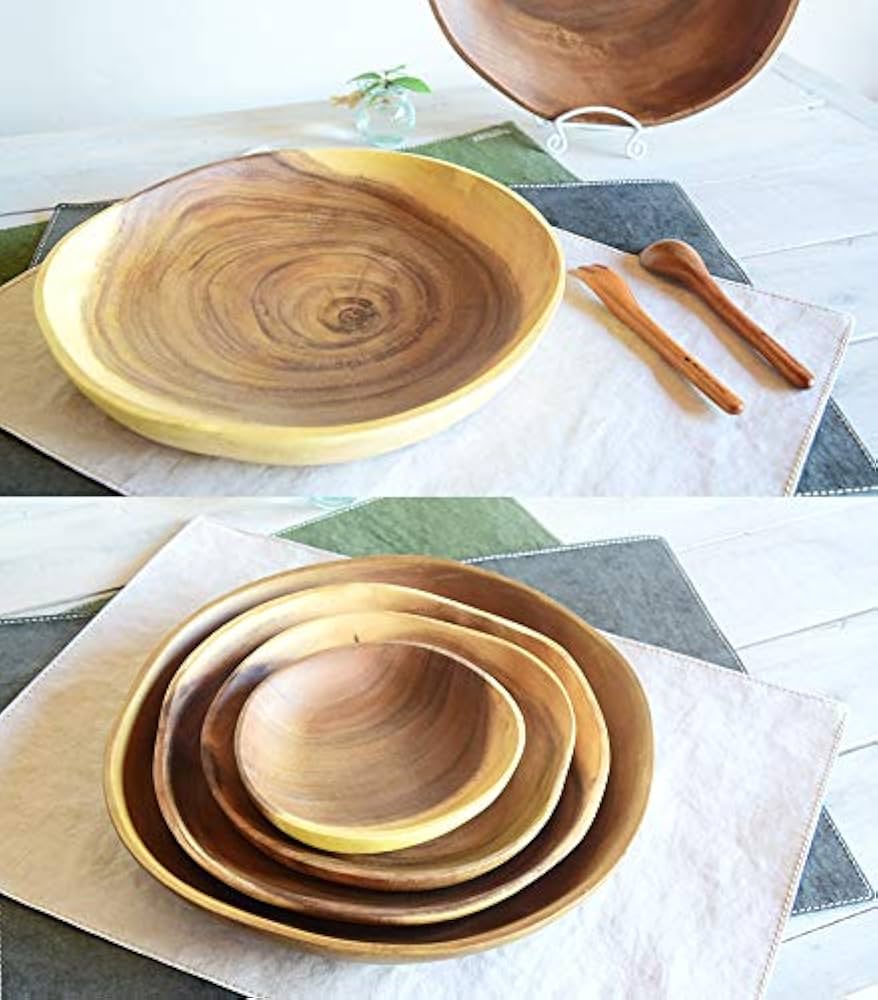 Baratta Scotland 木製プレート TEAK WOOD】輪花 rinka プレート S 12cm 木製 ウッドプレート