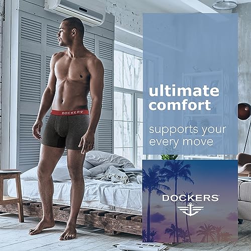 DOCKERS Men's Underwear Cotton Stretch Boxer Briefs for Men Pack of 43