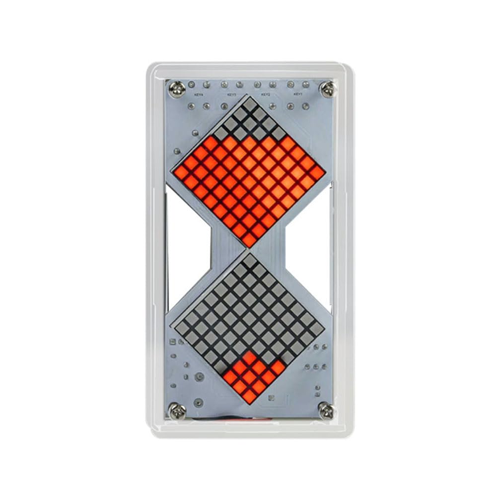 Prterver Led Dot Matrix Electronic Hourglass Diy Kit Gravities Sensor Timer Clock Electronic Diy Soldering Practice Kit A