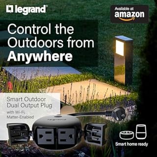 Legrand Wi-Fi Outdoor Dual Output Matter Smart Plug, Effortless Setup, Enhanced Compatibility with Apple HomeKit, Google Home, Alexa & SmartThings, Matter Smart Home, Pack of 1 WWMP31