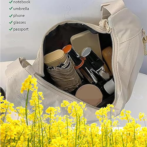 Quantifyn Crossbody Bag,Naturaltly Women's Fashion Plain Color Nylon Crossbody Hobo Bag,Quantifyn Nylon Crossbody Hobo Bag2