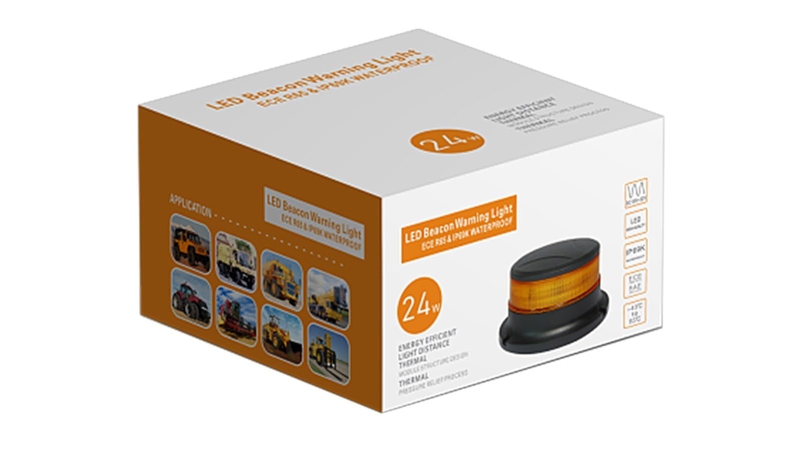 ECE R65 IP69K Luz de baliza de Seguridad de Advertencia Intermitente de Emergencia ámbar con Base magnética for vehículos utilitarios y de construcción