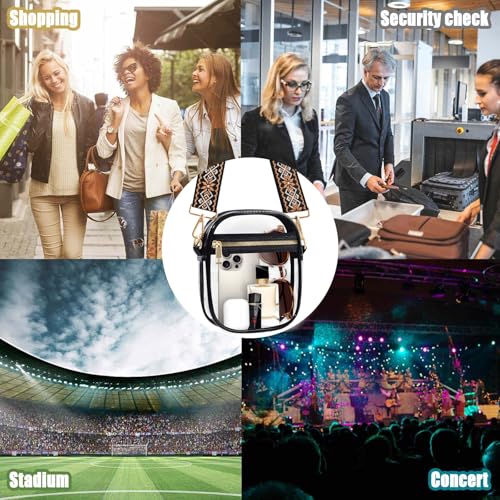 Image of Fibrdoo Clear Crossbody Purse Bag, Clear Bag Stadium Approved with Front Pocket for Concerts Sports Festivals