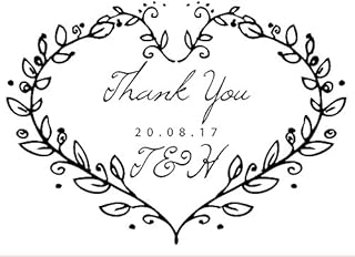 Personalised Laser Rubber Stamp - Wedding Thank You: Heart Vine