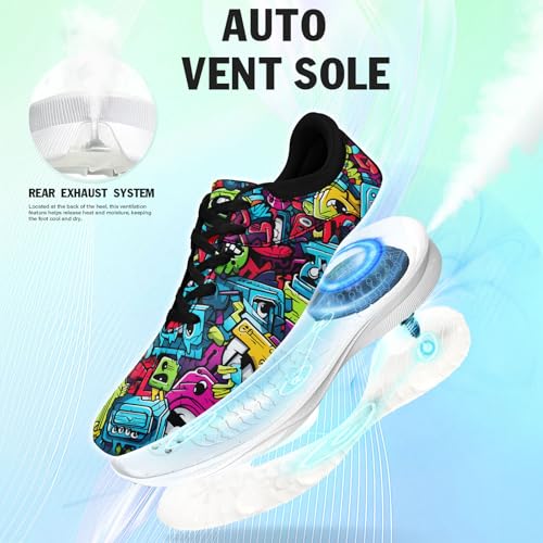 Men's Fashion Golf Shoes Women's Spikeless Graffiti-Themed Trendy Golf Sports Sneaker Gift Breathable Grass Outdoor Footwear2