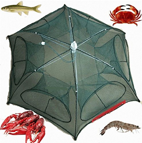 KaruSale Fishing Bait Trap Crab Net Crawdad Shrimp Cast Dip Cage Fish Minnow