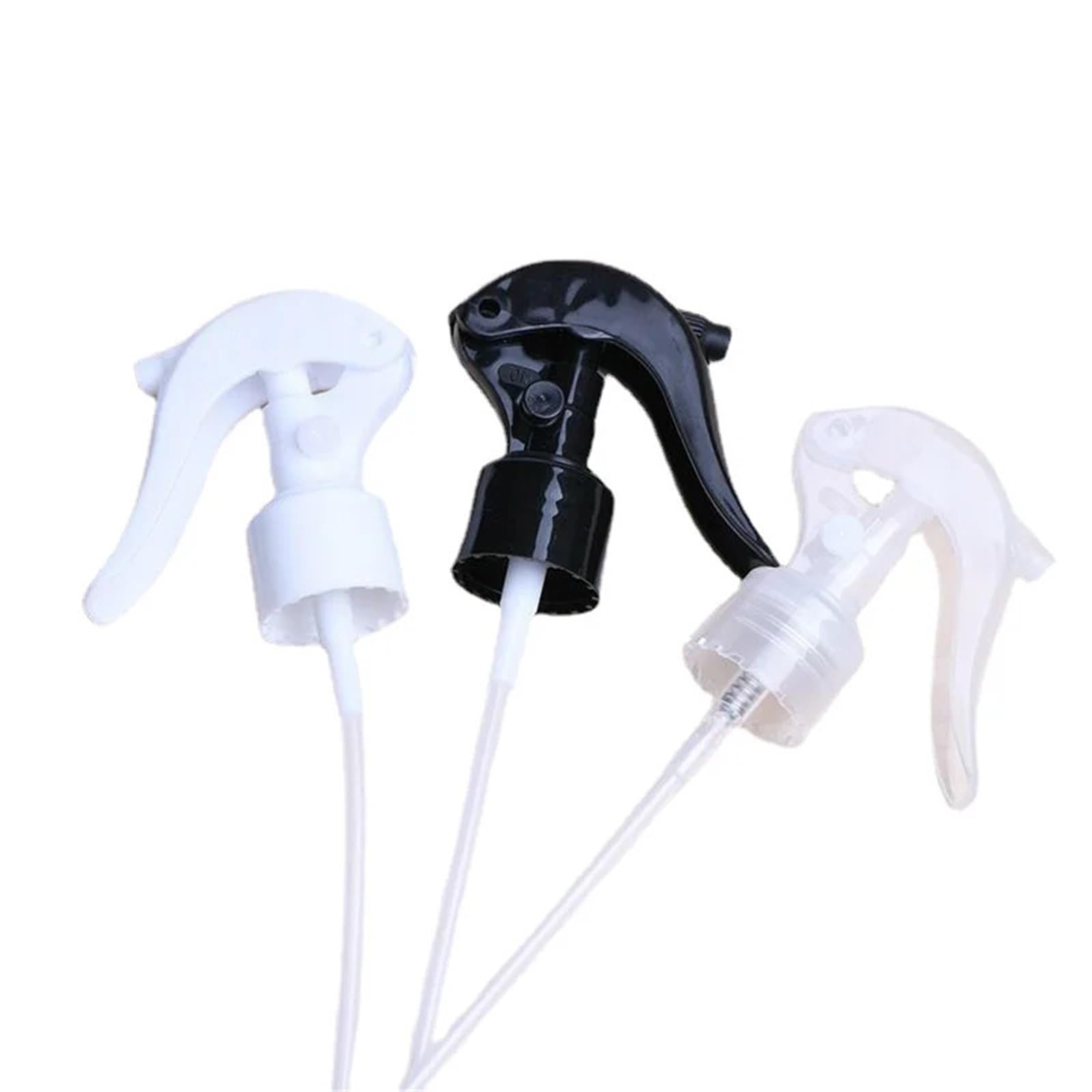 WUPNGS Spray Nozzle 50 Pcs Plastic Trigger Sprayer Nozzles - White, Black, Transparent for Bottles(White)