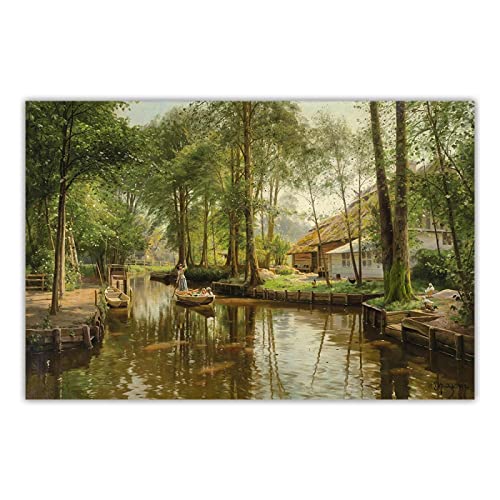 Toile Paysage Cadre Intérieur Décoration Maison Tableau Peder Mork Monsted