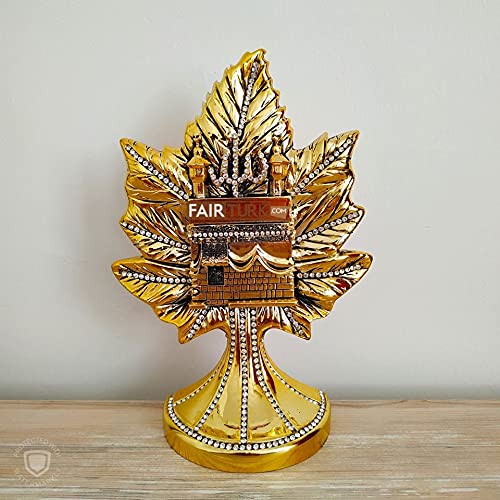 LaModaHome Medium Size Leave Design Islamic Gift in Gold Color for Home