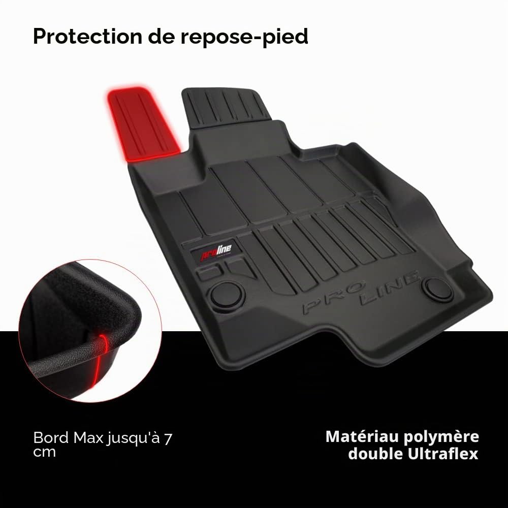 FROGUM ProLine 3D Tapis de Sol Voiture exclusifs pour Ford Transit Custom 2017-2023 | Matériau TPE Durable | Les Bords Les Plus Hauts