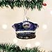 Old World Christmas Police Officer's Cap Glass Blown Ornament for Christmas Tree, Handcrafted Holiday Decoration, Police Collection