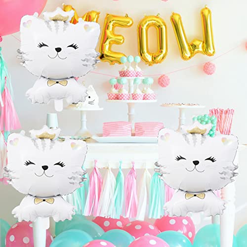 5Pcs Cat Foil Balloon Large Cute Cat Kitten Balloons For Birthday Baby Shower Wedding Kids Pet Themed Cartoon Party Decoration Supplies #TOP3