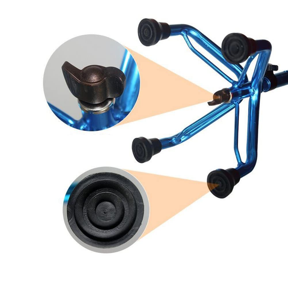 Bastón cuádruple para Caminar, Sentarse para Ponerse de pie, bastón Antideslizante con 4 Patas, bastón telescópico para Hombres y Mujeres Mayores (Color : Blue)