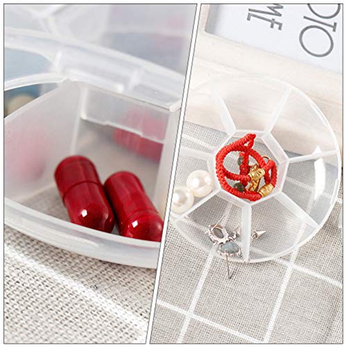 Healifty Porta-comprimidos, 10 compartimentos, organizador de medicamentos, 7 dias, recipiente redon