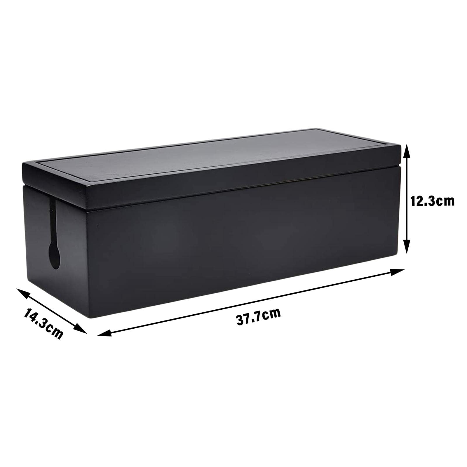 Boîte de Rangement En Bois, 14,8 X 5,6 X 4,8 Pouces, pour Clés USB et Autres Périphériques Informatiques, Noir