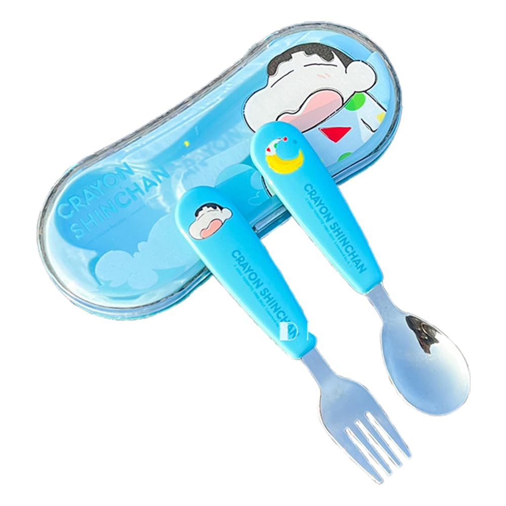 Amazon｜ブルー クレヨンしんちゃん 子供用 お弁当 スプーン フォーク
