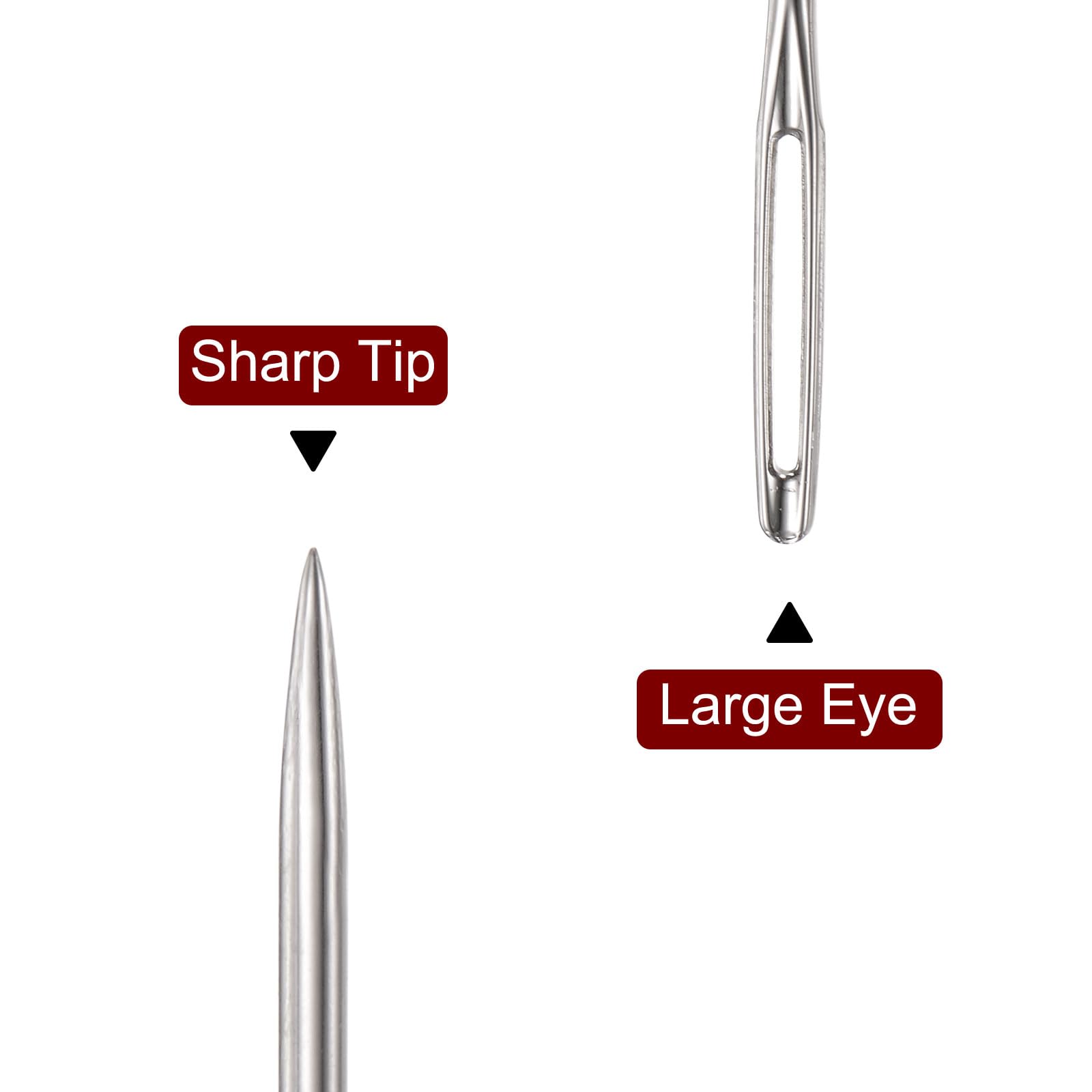 uxcell 200pcs Large Eye Stitching Needles 2.2Inch Sewing Needles Stainless Steel Leather Needle Embroidery Needle Yarn Knitting Hand Sewing Needles - Image 4