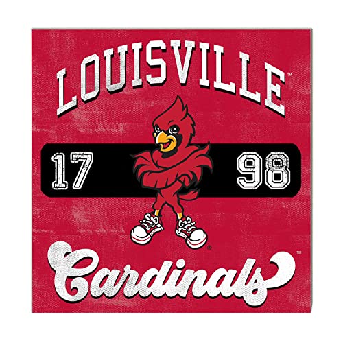KH Sports Fan Louisville Cardinals 10"x10" Retro Team Mascot Sign, One Size, Multi