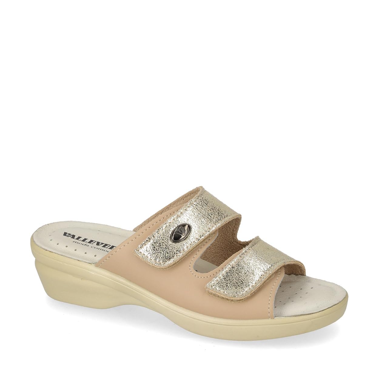 Valleverde 25312 Sandali Ciabatte Donna Pelle Strappi Beige