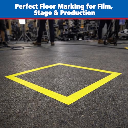 Image of Gaffer Power Sunshine Yellow Gaffer Tape 2 inch x 30 Yards - No Residue, High Visibility, Made in USA, Non-Reflective Matte Cloth Tape for Floor Marking, Safety, Stage & Cable Management