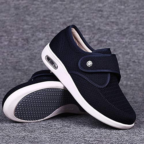 Orthoshoes Women's Diabetic Elderly Shoes Mesh Breathable Walking Sneakers Lightweight Adjustable Easy On And Off Strap Summer Slippers For Swollen Feet, Edema, Foot Pain, Bunions, Black, 9 #TOP1