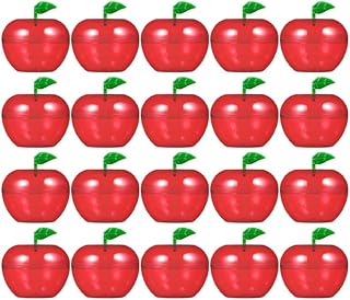 Cabilock 20Pcs Apples Containers Plastic Filled Bobbing Apples Shaped Candy Containers with Lids Party Favor Boxes Decoration for Christmas Wedding Birthday Party Supplies