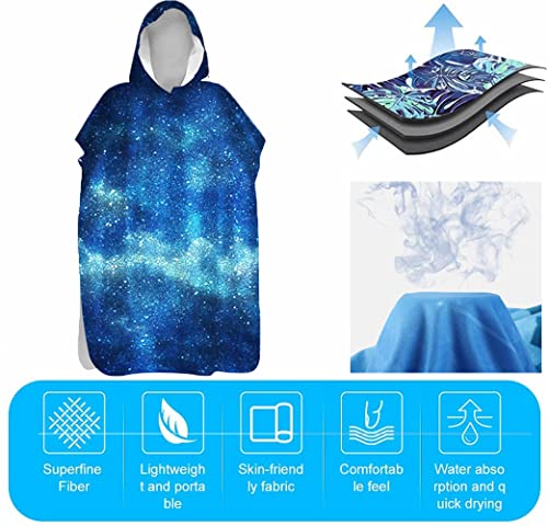 Foto von FANSU Handtuch Poncho Mikrofaser Andern Sie Robe,Surfen Wechseln Handtuch Robe mit Kapuze,Schwimmen Schnorchel Strand Poncho für Erwachsene Kinder (Meeresfisch 4,80x145cm)