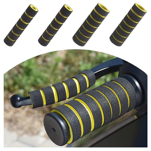 4PCS Dirt Bike Grips,Non-Slip Motorcycle Grips 1 inch for Relieving Hand Fatigue & Providing a Comfortable Grip,Universal Motorcycle Accessories Scooter Grips for Motorcycle ATV Bike (Black/Yellow)