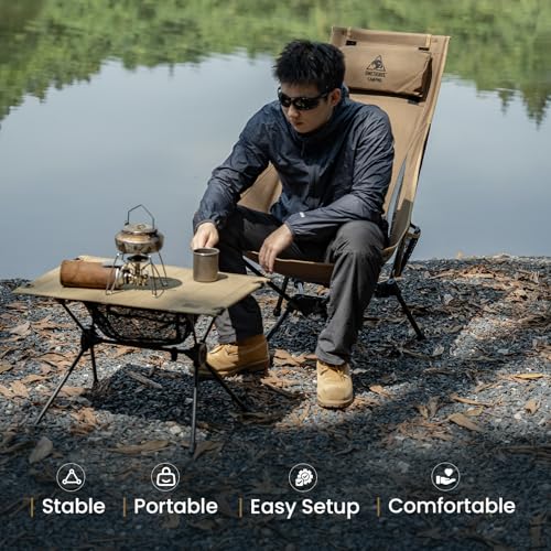 Image of ONETIGRIS Tigerblade High Back Camping Chair with Pillow Design, Comfortable Widened Seat Folding Chair