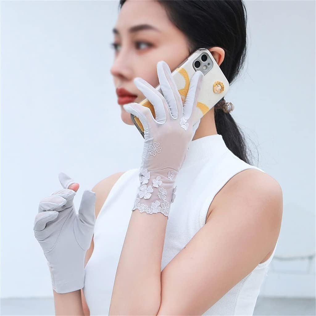 Half Finger Gloves Women's Thin Driving Flip Elastic Dinner Lace Wedding Dress Ice Silk