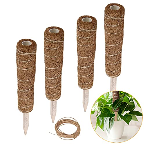 4 pack plant climbing coir totem pole, 12” coir moss totem pole…