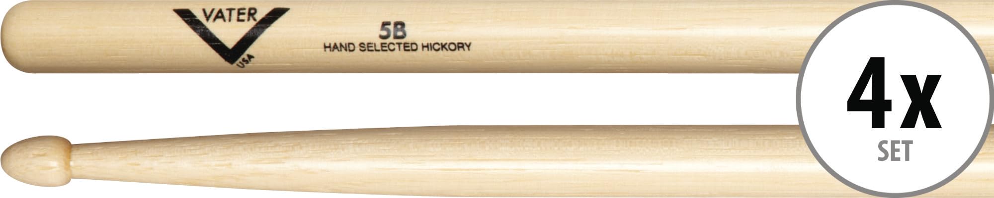 Vater American Hickory 5B (Wood) 4-Pack · Baquetas para batería