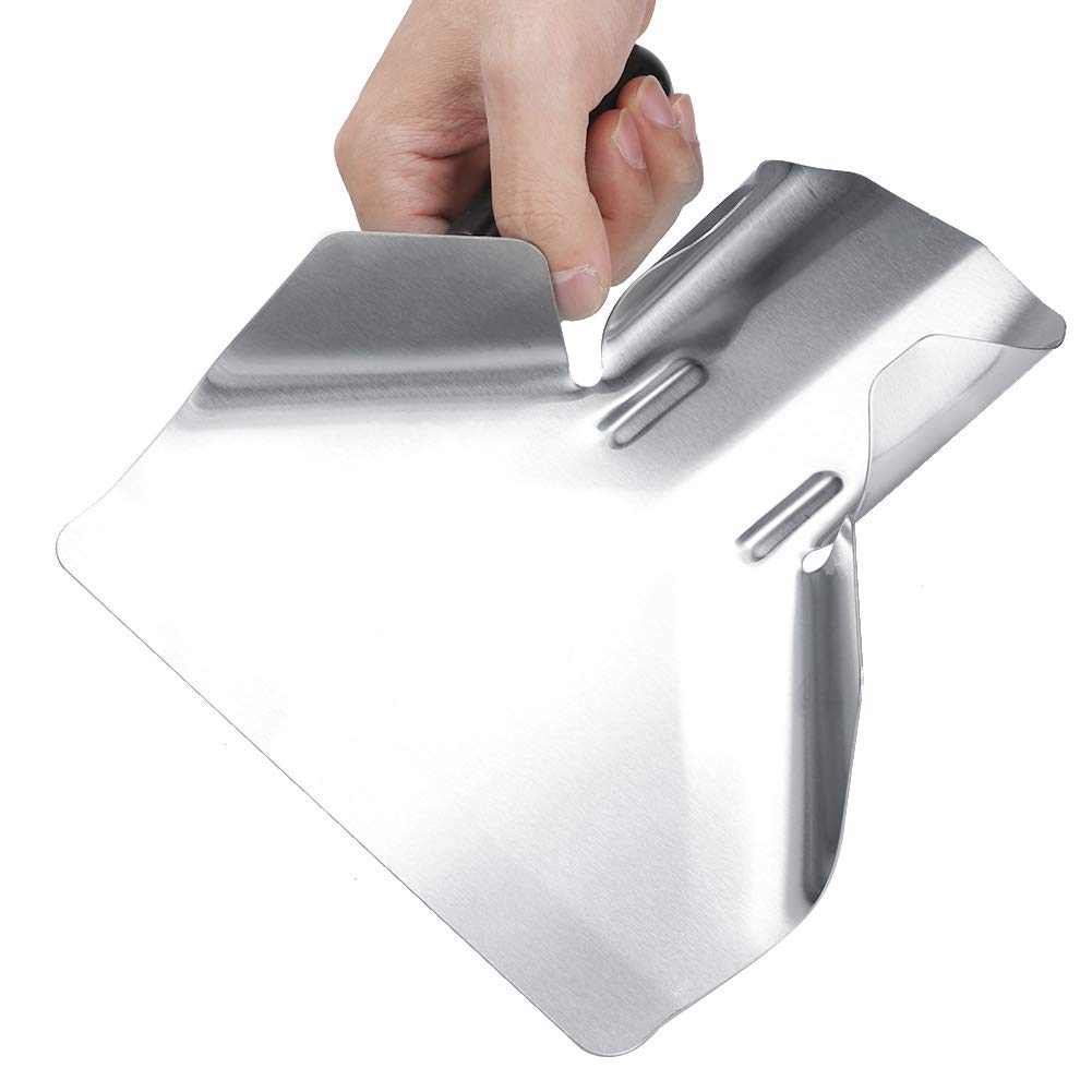 MAGT Paletta per Patatine Fritte, 23 x 21 cm Addensato in Acciaio Inossidabile Maniglia Singola per Popcorn Snack Caramelle