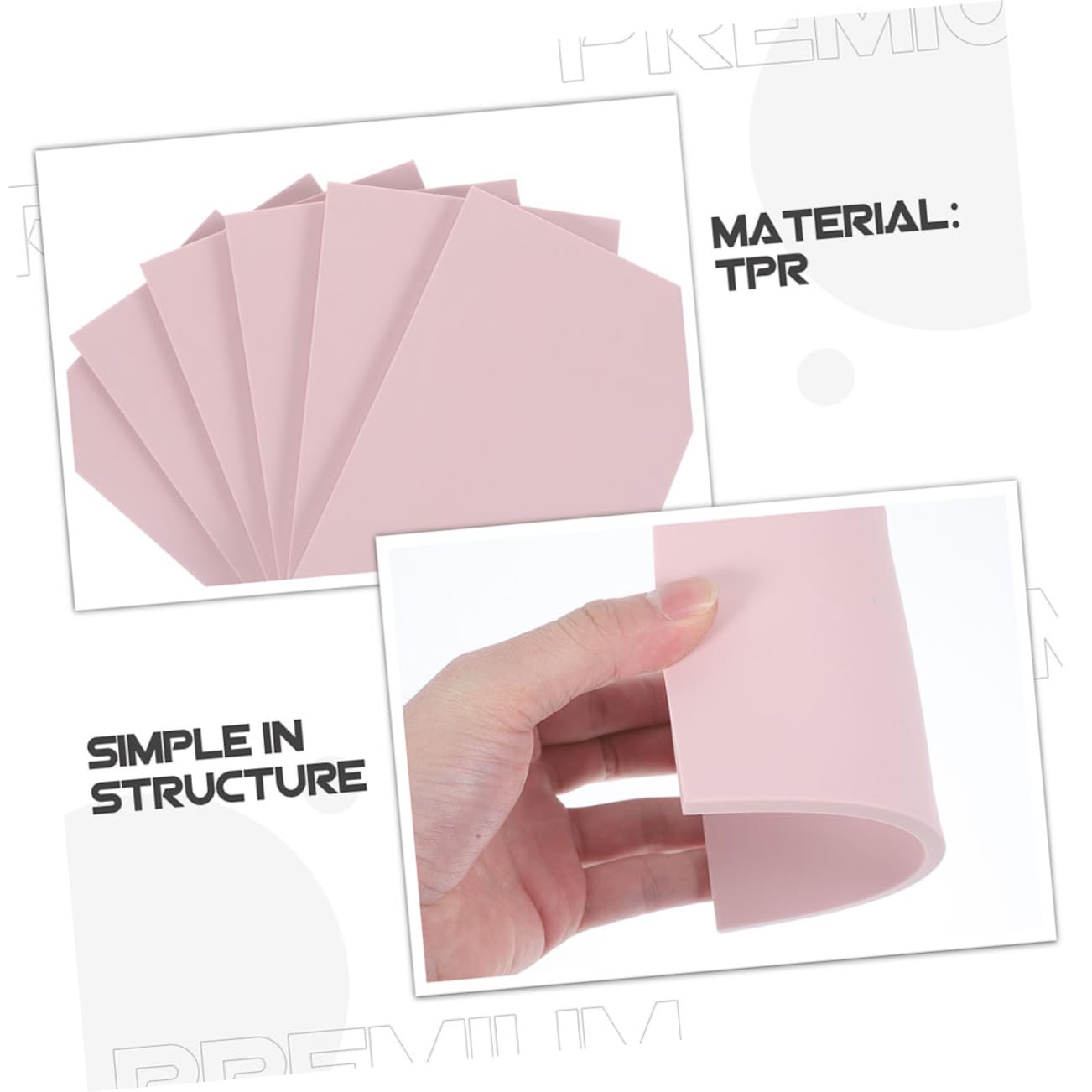 Selbstgemacht Gummistempelziegel aus Tpr, Rosa, 5 Stück für Handgravur