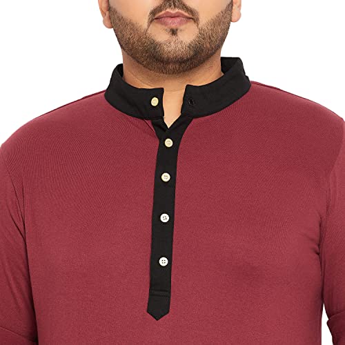 Image of Bigbanana Plus Size Men's Regular Fit Solid Henley Tshirt