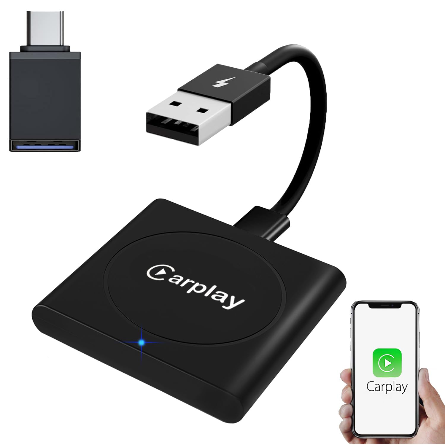 Wireless Carplay Adapter Converts Wired to Wireless Carplay Dongle 2024 Upgrade 5.8GHz WiFi Bluetooth Auto for Wireless Control Plug & Play Carplay Fit for Cars from 2015 & for Apple iPhone iOS 10+