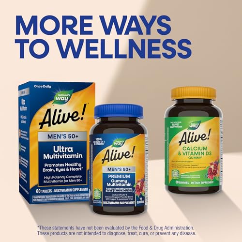 Nature's Way Alive! Men’s 50 Plus Premium Gummy Multivitamin, 75 ct - image 8