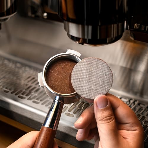 stochastic box 54 mm Bottomless Portafilter with Puck Screen, 3 Ears Espresso Portafilter Compatible with Breville Barista Express Machines,Stainless Steel Portafilter and Rosewood Handle