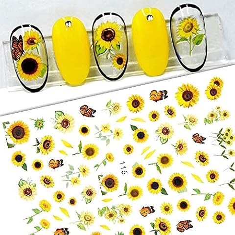 Nagelsticker, 3D Nagelsticker Blumen Selbstklebend Sommer Nail Art Sticker Cover