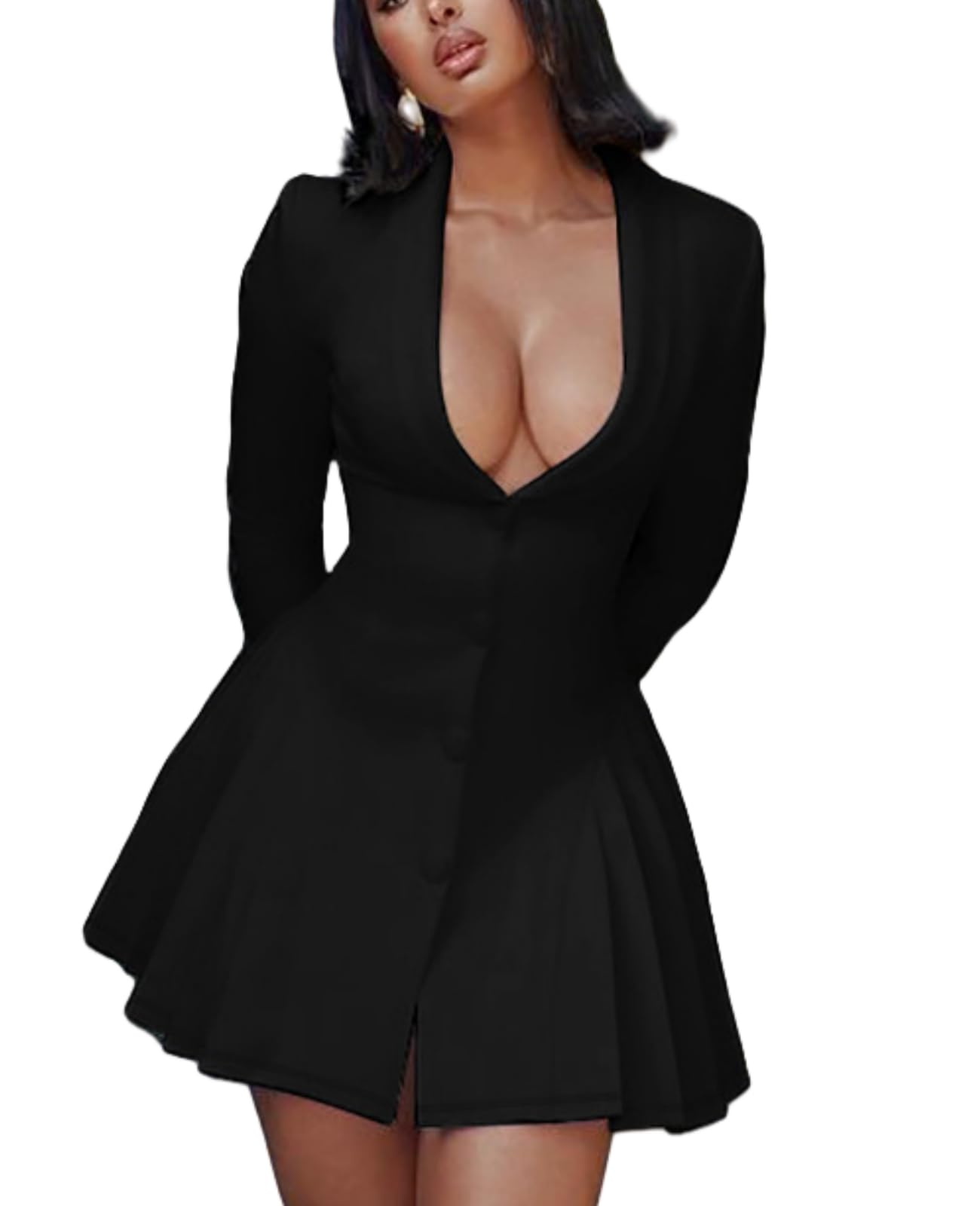 Womens Blazer Dress Notched Lapel Collar 2025 Teacher Office Work Dress Jakcet Outfits