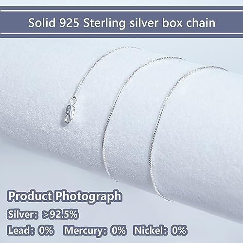 925 Sterling Silver Chain 0.8MM Delicate Box Chain - Italian Necklace Chain - Tiny&Thin&Strong -Friendly Price & Quality 14"-30"2