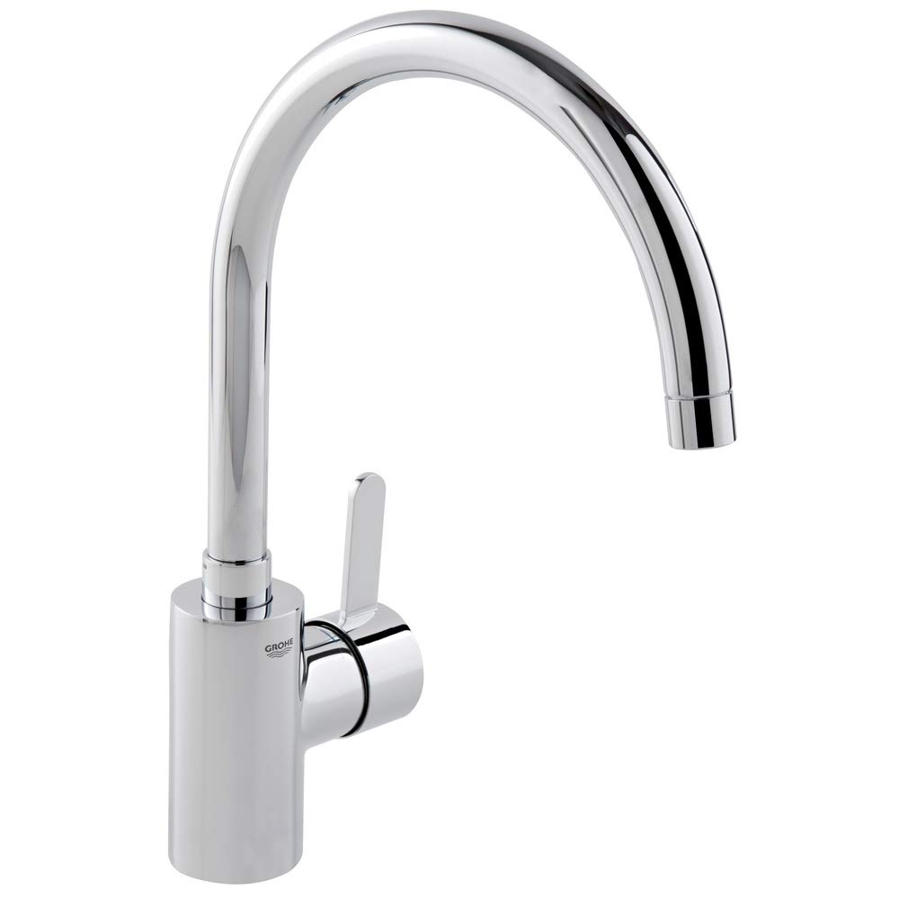 Grohe Eurosmart Cosmopolitan - Grifo de Cocina, Caño alto y Giratorio, Limitador Ecológico de Caudal (1/2") (Ref. 32843002), Cromo, Modelo nuevo