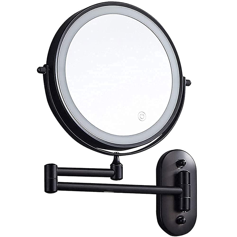 Miroir de maquillage mural rechargeable pour voir les détails sans lunettes